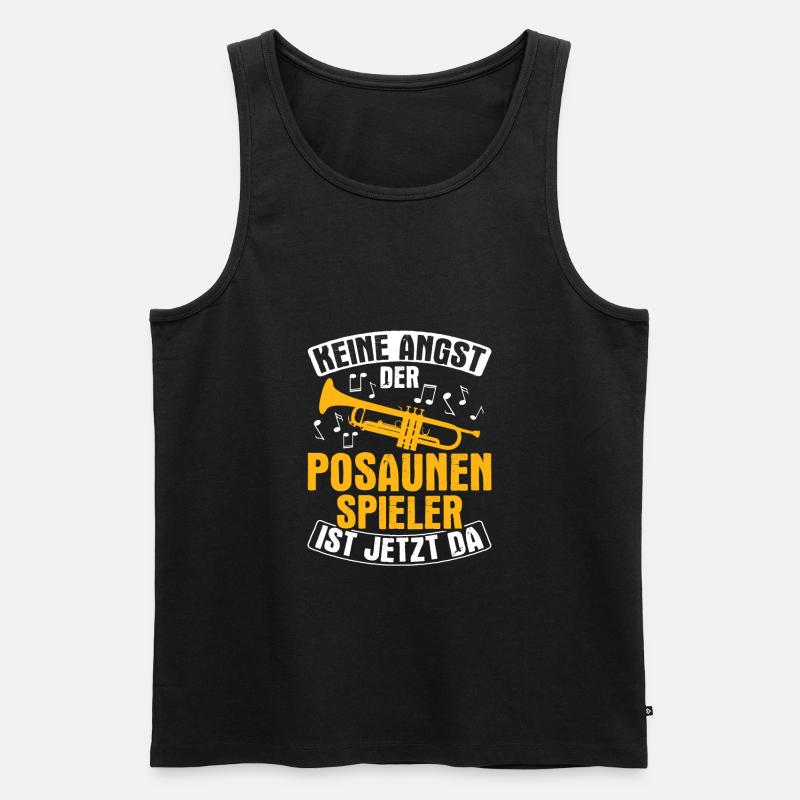 Posaune Geschenkidee - Männer Premium Bio Tank Top - Schwarz