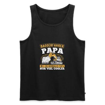 Baggerfahrer Papa Viel Cooler Vater Bagger - Männer Premium Bio Tank Top - Schwarz - Vorne - AI Model Male 178 light (178cm)