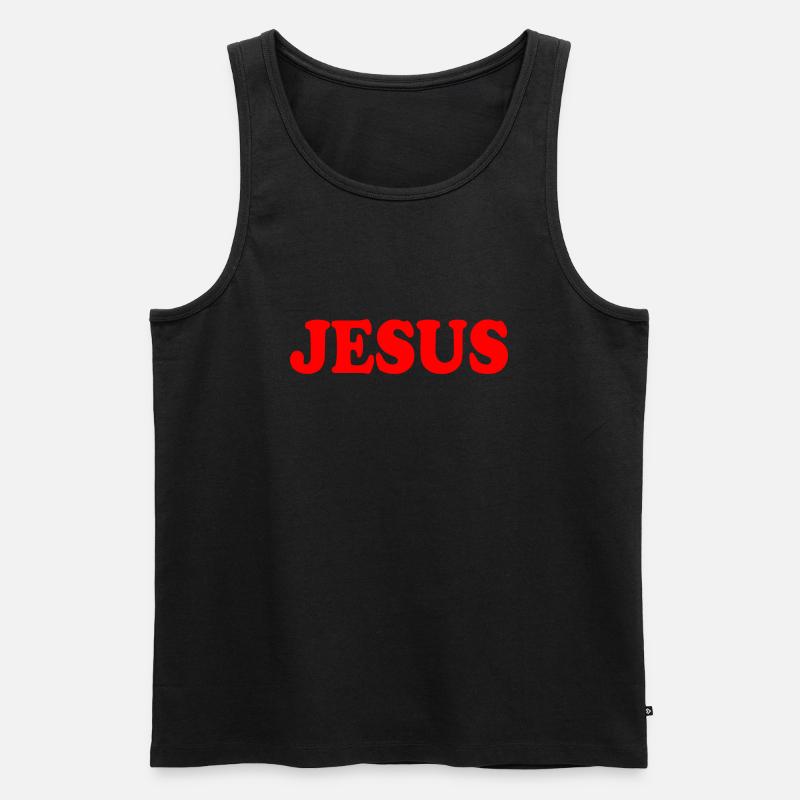 Jesus - Männer Premium Bio Tank Top - Schwarz