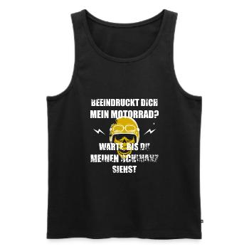 beeindruckt dich mein motorrad - Männer Premium Bio Tank Top - Schwarz - Vorne - Michal (187cm)