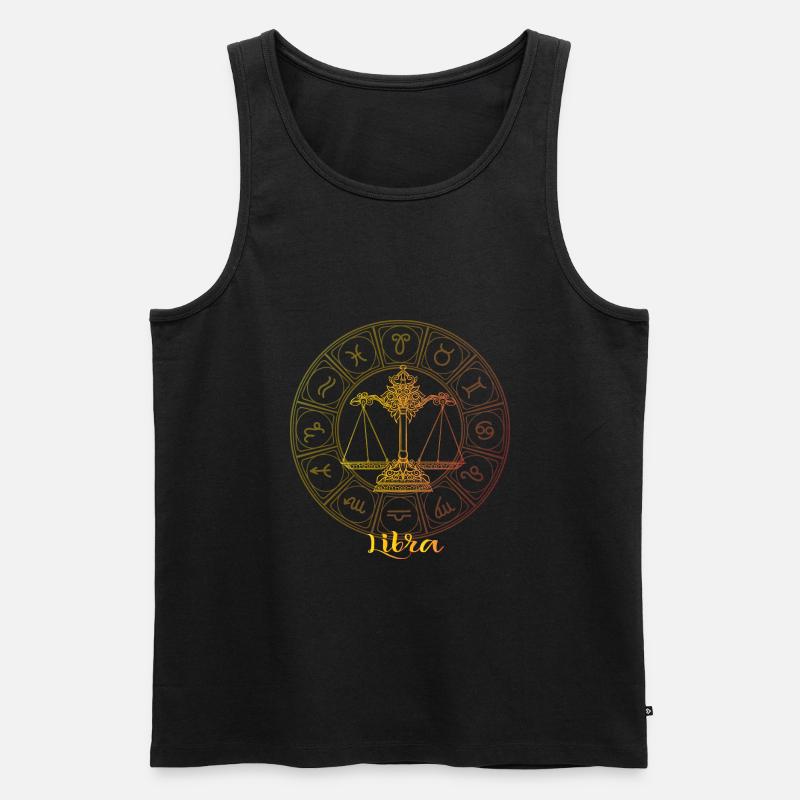 Waage Sternzeichen - Männer Premium Bio Tank Top - Schwarz