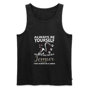 Lemur Tier - Männer Premium Bio Tank Top - Schwarz - Vorne - Michal (187cm)