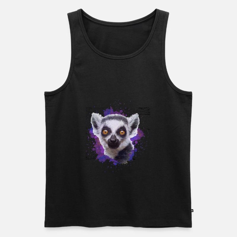 Lemur - Männer Premium Bio Tank Top - Schwarz