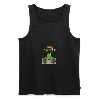 grenouille - Débardeur bio Premium Homme - noir - Devant - Michal (187cm)