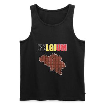 pays et pays belgique - Débardeur bio Premium Homme - noir - Devant - Michal (187cm)