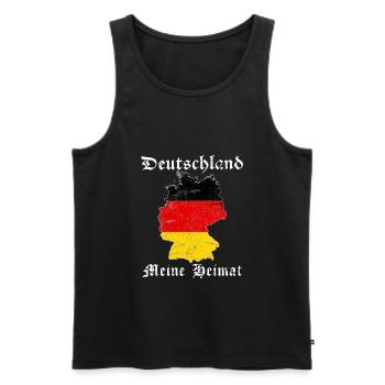 Deutschland - Männer Premium Bio Tank Top - Schwarz - Vorne - Michal (187cm)