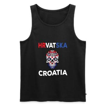 Croatie - Débardeur bio Premium Homme - noir - Devant - Michal (187cm)