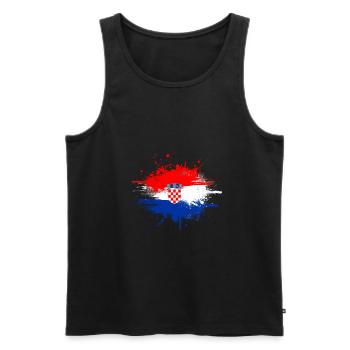 Croatia - Men's Premium Organic Tank Top - black - Front - Michal (187cm)