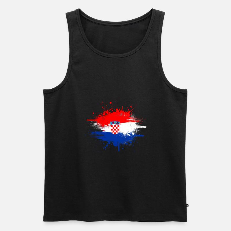 Kroatien - Männer Premium Bio Tank Top - Schwarz