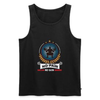 body building - Men's Premium Organic Tank Top - black - Front - Michal (187cm)