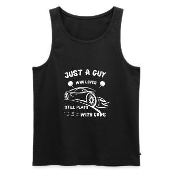 loves still plays with cars 2 - Männer Premium Bio Tank Top - Schwarz - Vorne - Michal (187cm)