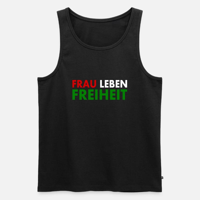 Frau leben freiheit - Männer Premium Bio Tank Top - Schwarz