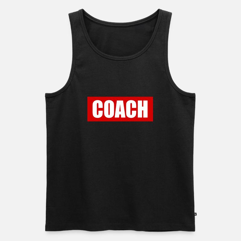 Coach - Männer Premium Bio Tank Top - Schwarz