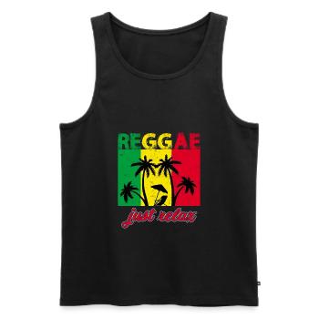 -Reggea Music T-Shirt- / Men / Women / Gift - Männer Premium Bio Tank Top - Schwarz - Vorne - Michal (187cm)