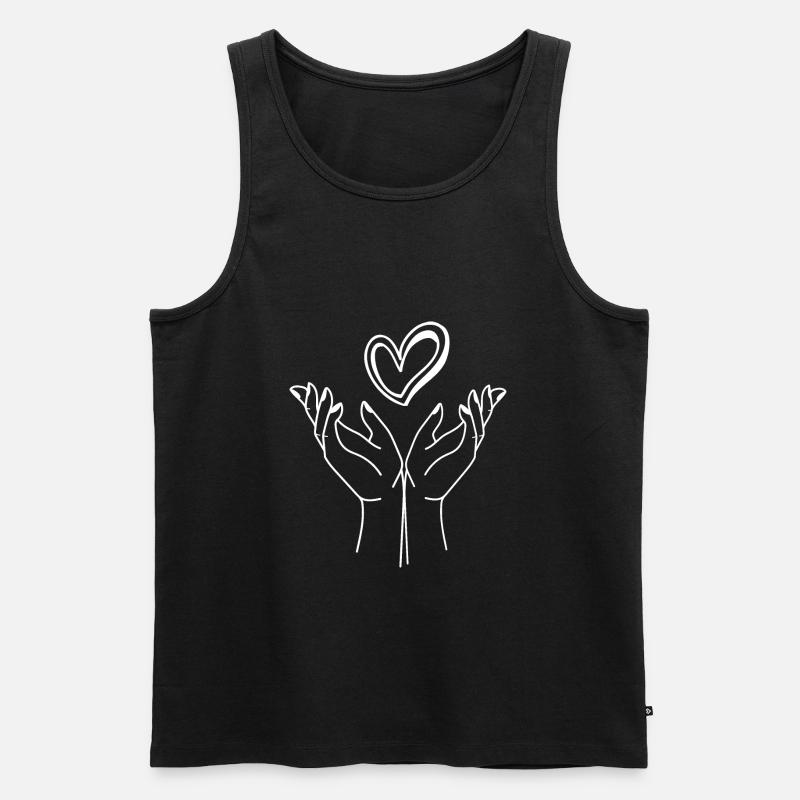 Hände - Männer Premium Bio Tank Top - Schwarz