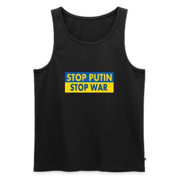 Stop war - Männer Premium Bio Tank Top - Schwarz - Vorne - AI Model Male 178 light (178cm)