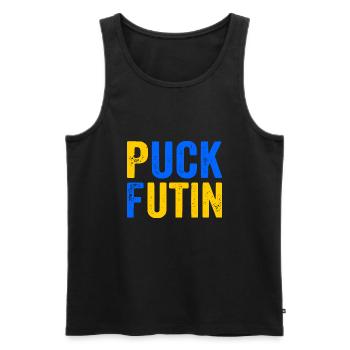 Puck futin - Männer Premium Bio Tank Top - Schwarz - Vorne - AI Model Male 178 light (178cm)