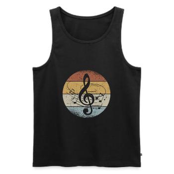 Claviers de violon Notes de musique Retro Clef - Débardeur bio Premium Homme - noir - Devant - Michal (187cm)