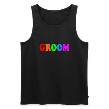 Groom - Débardeur bio Premium Homme - noir - Devant - AI Model Male 178 light (178cm)