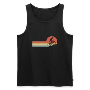 Vélo cadeau velo cycliste cadeau - Débardeur bio Premium Homme - noir - Devant - AI Model Male 178 light (178cm)