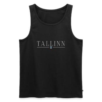Tallinn, Estonie T-shirt de design de style - Débardeur bio Premium Homme - noir - Devant - Michal (187cm)