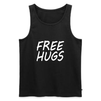 Free hugs - Débardeur bio Premium Homme - noir - Devant - AI Model Male 178 light (178cm)