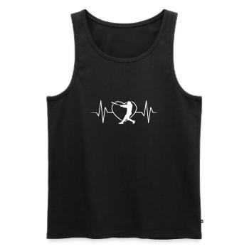 Battement de cœur de baseball - Débardeur bio Premium Homme - noir - Devant - Michal (187cm)