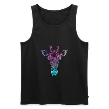 Giraffe vintage mandala dessin - Débardeur bio Premium Homme - noir - Devant - AI Model Male 178 light (178cm)