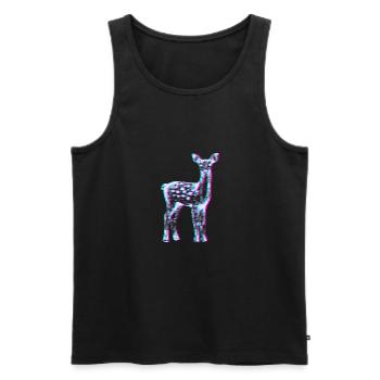 Reh in Neon Glitch - Männer Premium Bio Tank Top - Schwarz - Vorne - AI Model Male 178 light (178cm)