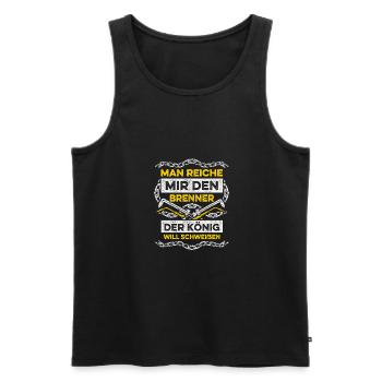 Schweißer Der König will Schweißen - Männer Premium Bio Tank Top - Schwarz - Vorne - Michal (187cm)