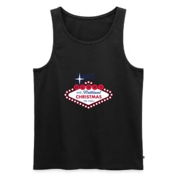 Merry Christmas Vegas Style - filled - Männer Premium Bio Tank Top - Schwarz - Vorne - Michal (187cm)