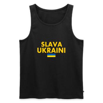Slava ukraini - Männer Premium Bio Tank Top - Schwarz - Vorne - AI Model Male 178 light (178cm)