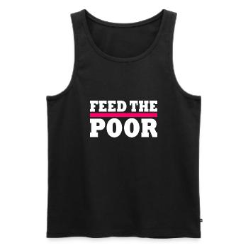 Feed the poor - Männer Premium Bio Tank Top - Schwarz - Vorne - AI Model Male 178 light (178cm)