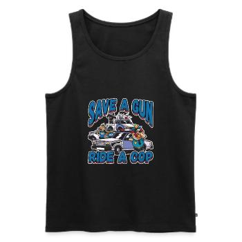 Law Enforcment Design for a Police Officer - Männer Premium Bio Tank Top - Schwarz - Vorne - Michal (187cm)