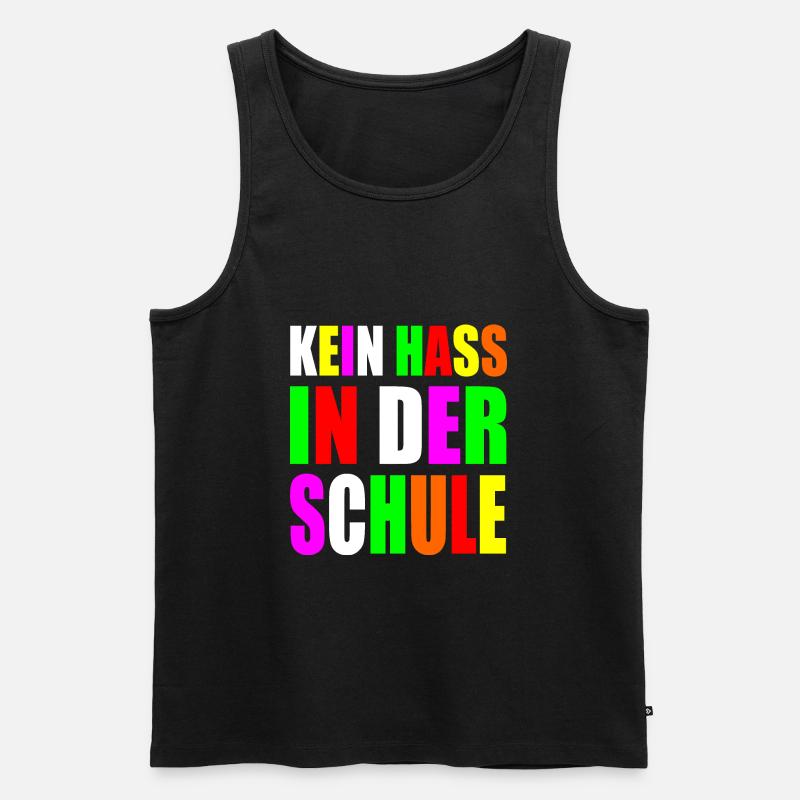 Kein hass in der schule - Männer Premium Bio Tank Top - Schwarz