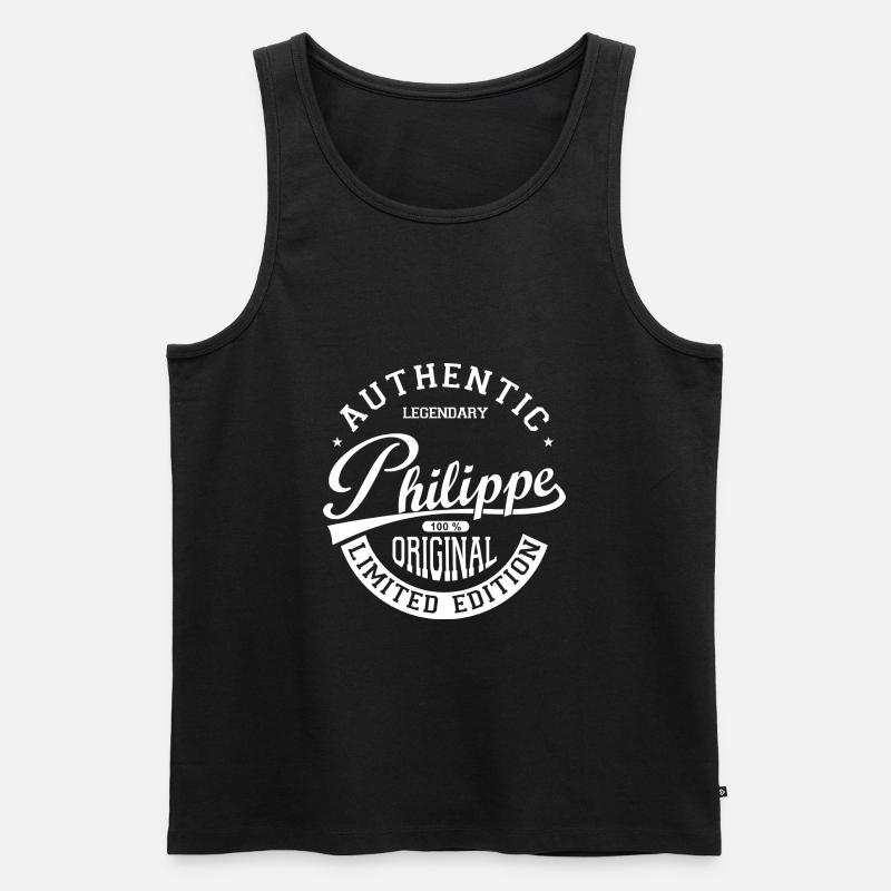 Philippe Geschenk personalisierte T-Shirt Philippe - Männer Premium Bio Tank Top - Schwarz