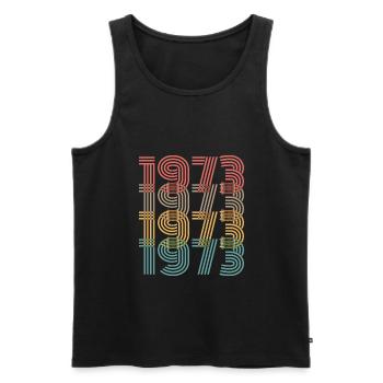 Legendär seit 1973 - Männer Premium Bio Tank Top - Schwarz - Vorne - AI Model Male 178 light (178cm)
