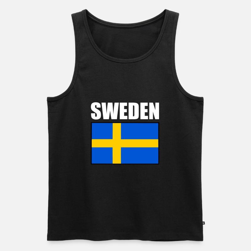 Schweden - Männer Premium Bio Tank Top - Schwarz