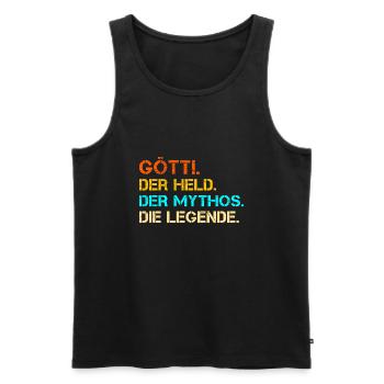 Götti - Männer Premium Bio Tank Top - Schwarz - Vorne - AI Model Male 178 light (178cm)