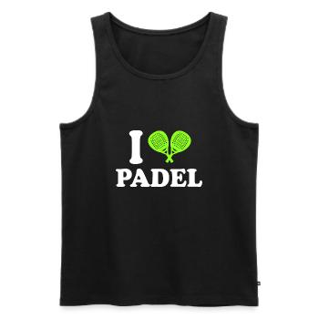 Ich liebe Padel - Männer Premium Bio Tank Top - Schwarz - Vorne - Michal (187cm)