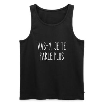 vas-y je te parle plus - Débardeur bio Premium Homme - noir - Devant - AI Model Male 178 light (178cm)