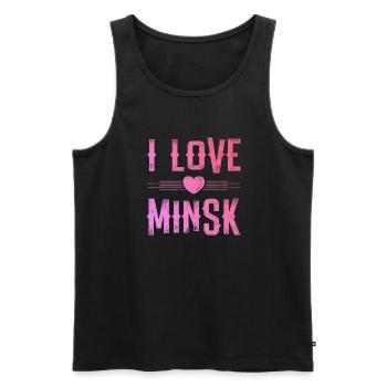 I Love Minsk - Männer Premium Bio Tank Top - Schwarz - Vorne - Michal (187cm)