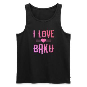 I Love Baku - Männer Premium Bio Tank Top - Schwarz - Vorne - Michal (187cm)