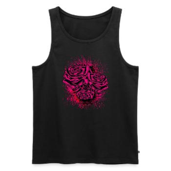 Rosen Illustration - Männer Premium Bio Tank Top - Schwarz - Vorne - Michal (187cm)