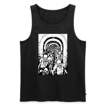 Der Tunnel der lebenden Zombie Kollegen - Männer Premium Bio Tank Top - Schwarz - Vorne - AI Model Male 178 light (178cm)