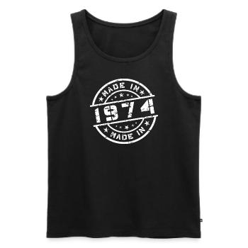 Geburtsjahr Geburtstag Born In - Made in 1974 - Männer Premium Bio Tank Top - Schwarz - Vorne - Michal (187cm)