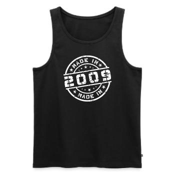 Year of Birth Born In - Made in 2009 - Men's Premium Organic Tank Top - black - Front - AI Model Male 178 light (178cm)