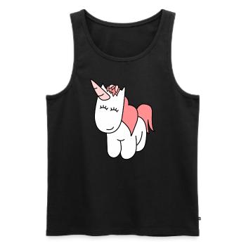 Licorne mignonne | Princesse, Conte De Fées, Cadeau - Débardeur bio Premium Homme - noir - Devant - Michal (187cm)