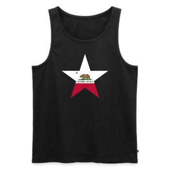 California Fan T-Shirt – Sun & Style - Débardeur bio Premium Homme - noir - Devant - Michal (187cm)