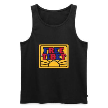 Free Tibet - Men's Premium Organic Tank Top - black - Front - AI Model Male 178 light (178cm)